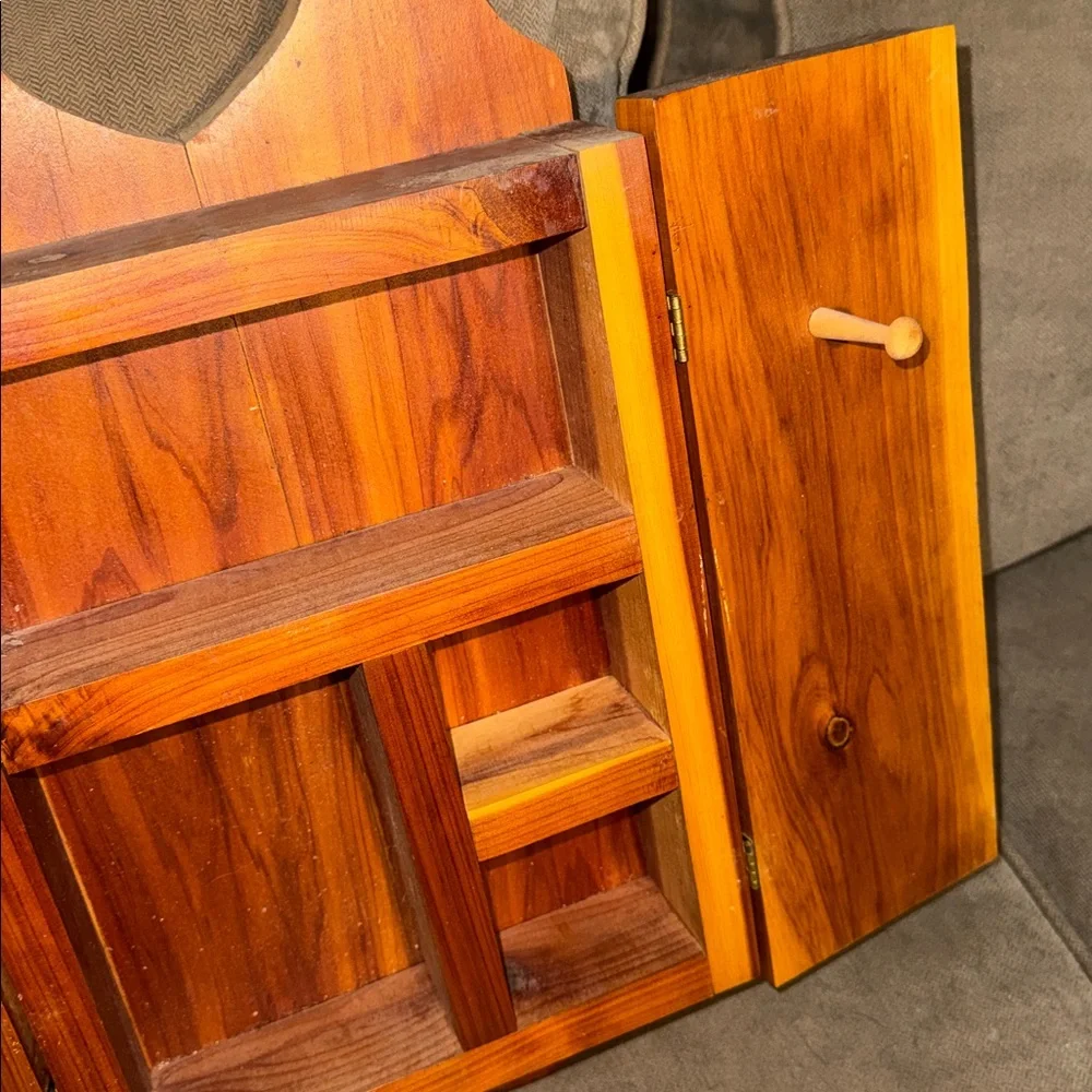 Handmade Wooden Wall Cabinet Curio w/ Heart Cottagecore Country Farmhouse